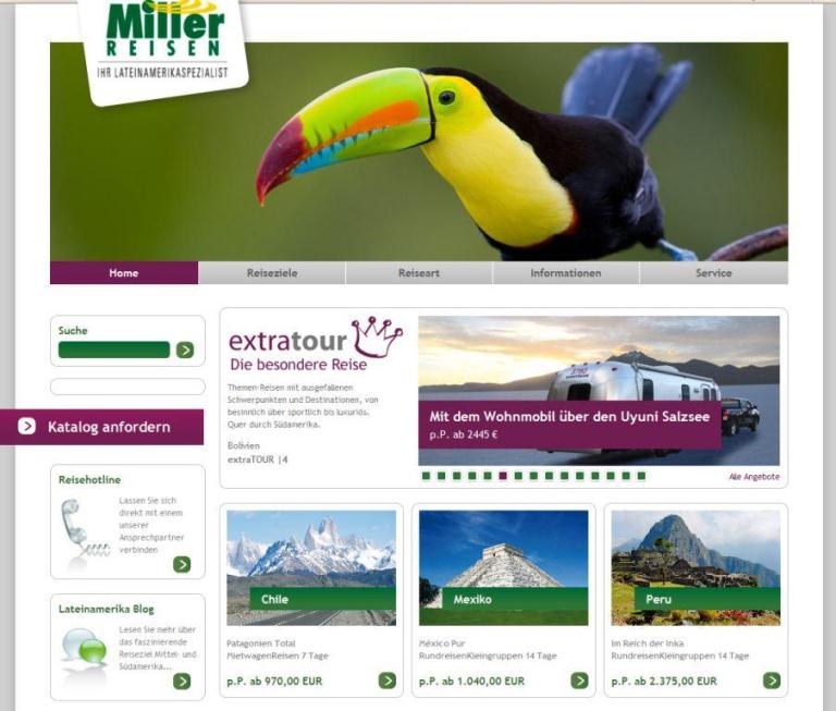 Miller Reisen GmbH startet neue Website
